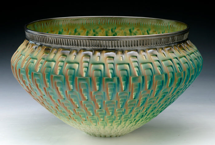Green indented bowl